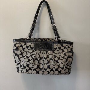 Y2K Vintage Coach Signature Pleated East-West Gallery Tote Bag